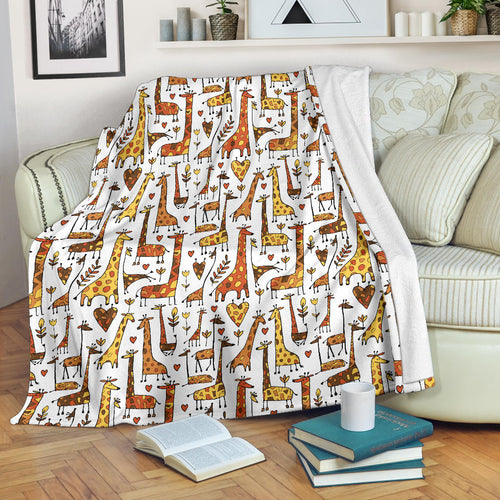 Giraffe Pattern Print Design 04 Premium Blanket