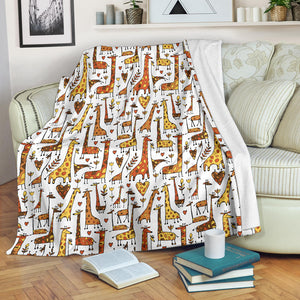 Giraffe Pattern Print Design 04 Premium Blanket
