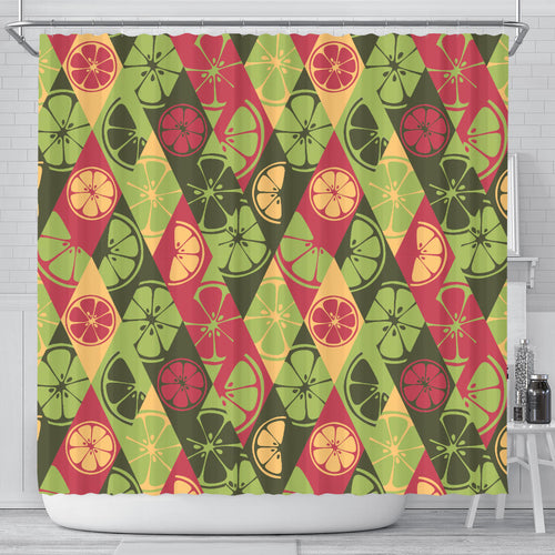 Cool Geometric Lime Pattern Shower Curtain Fulfilled In US