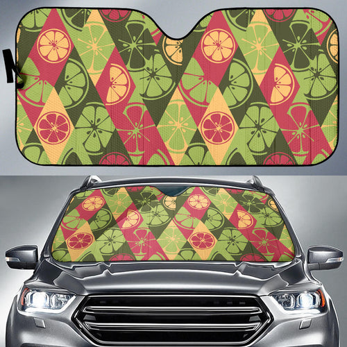 Cool Geometric Lime Pattern Car Sun Shade