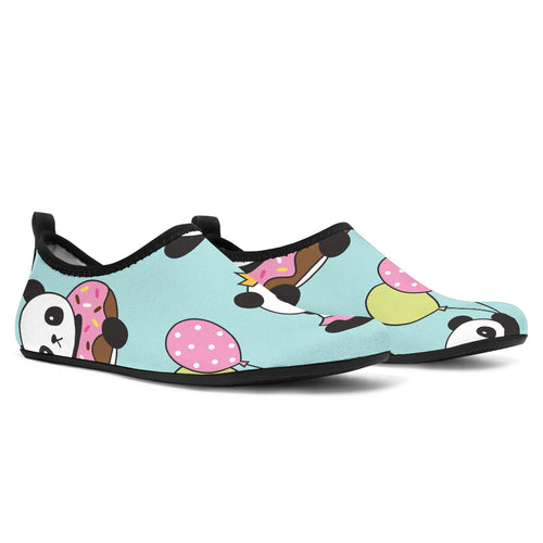 Cute Baby Panda Pattern Aqua Shoes