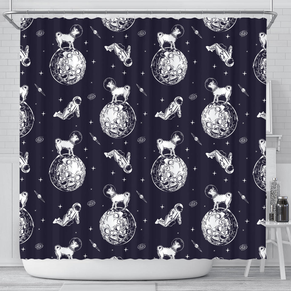 Chihuahua Space Helmet Astronaut Pattern Shower Curtain Fulfilled In US