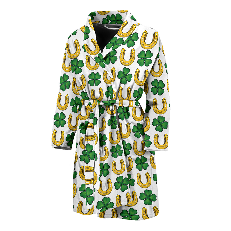 Horseshoes Pattern Print Design 04 Men's Bathrobe