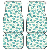 Green Ginkgo Leaves Pattern Front And Back Car Mats
