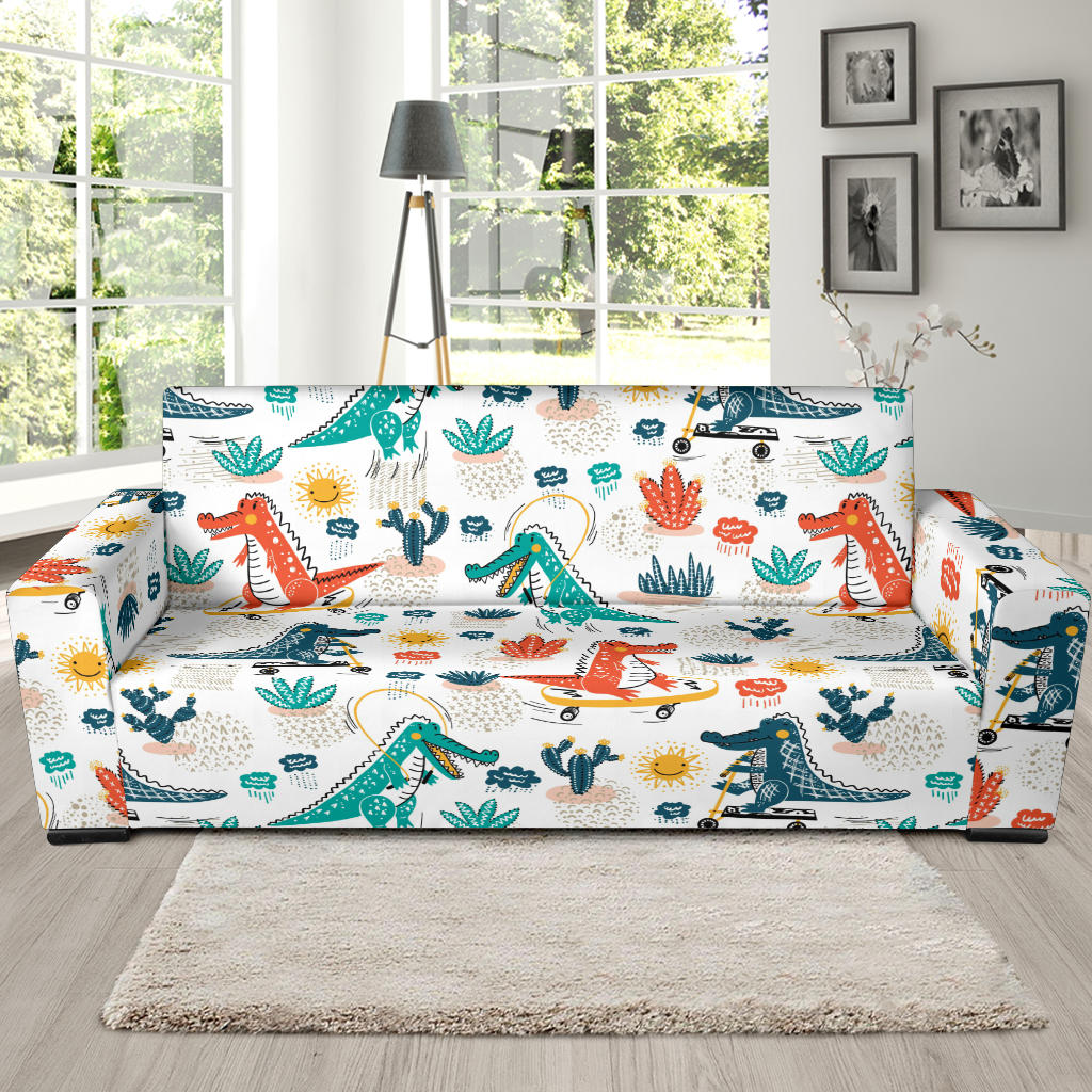 Cute Crocodile Pattern Sofa Slipcover