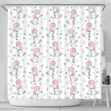 Cute Poodle Dog Star Pattern Shower Curtain Fulfilled In US