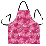 Beautiful Dragonfly Pink Background Adjustable Apron