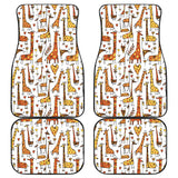 Giraffe Pattern Print Design 04 Front and Back Car Mats