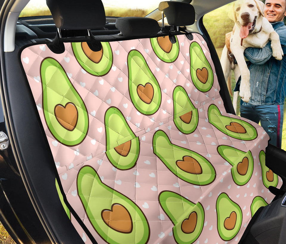 Avocado Heart Pink Background Dog Car Seat Covers