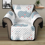 cute rhino heart pattern Recliner Cover Protector