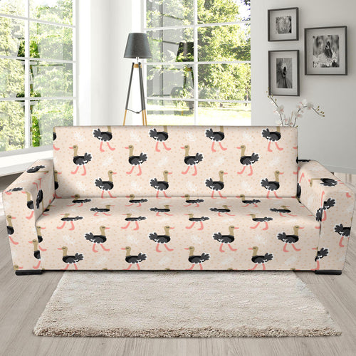 Ostrich Pattern Print Design 05 Sofa Slipcover