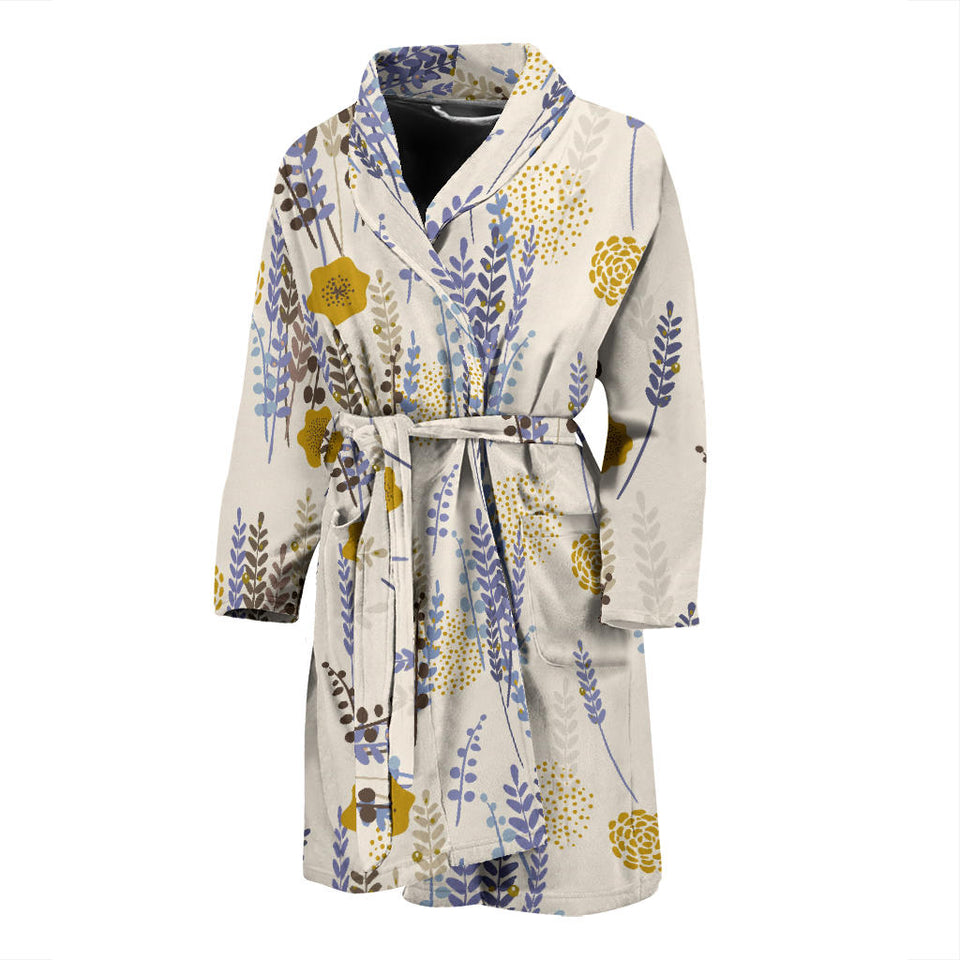 Lavender Modern Pattern Blackground Men'S Bathrobe