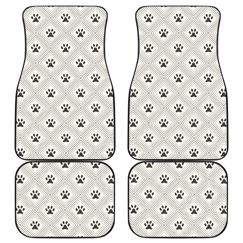 Dog Paws Pattern Print Design 03 Front and Back Car Mats