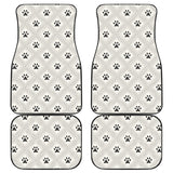 Dog Paws Pattern Print Design 03 Front and Back Car Mats