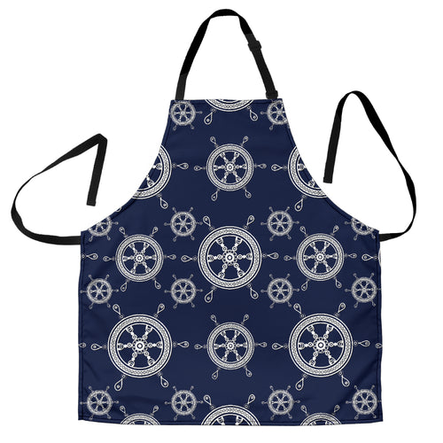 Nautical Steering Wheel Design Pattern Adjustable Apron