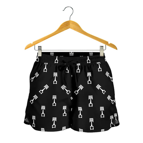 Engine Piston Black Theme Pattern Print Design 03 Women Shorts