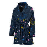 Space Pattern With Planets, Comets, Constellations And Stars Women'S Bathrobe