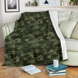 Digital Green Camo Camouflage Pattern Premium Blanket