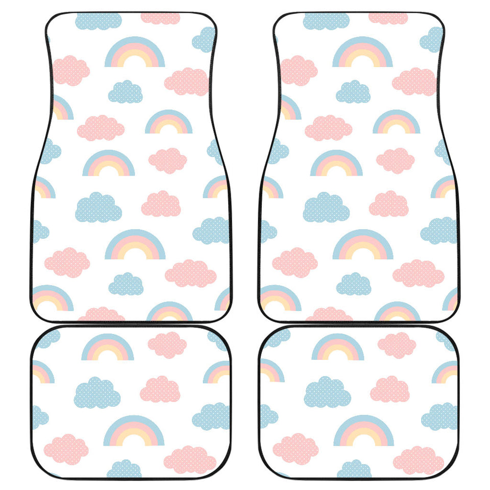 Cute Rainbow Clound Pattern Front And Back Car Mats