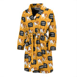 English Bulldog Pattern Print Design 04 Men's Bathrobe