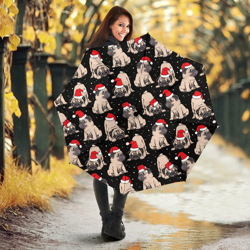 Christmas Pugs Santa_S Red Cap Pattern Umbrella