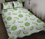 Durian pattern blue background Quilt Bed Set