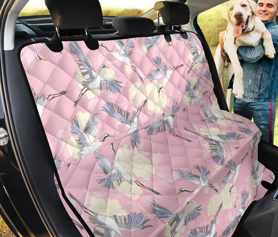 Japanese Crane Rose Pattern Dog Car Seat Covers