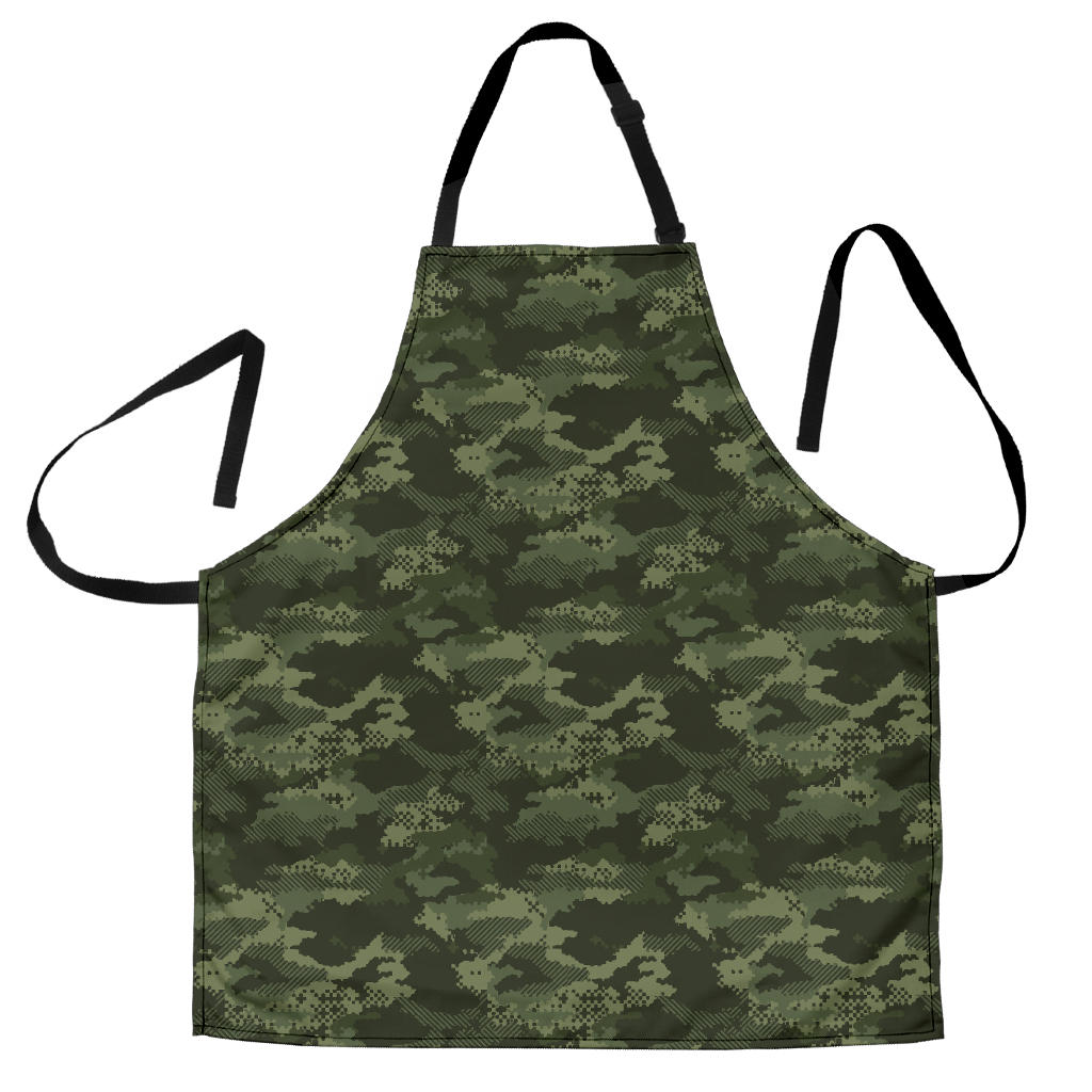 Digital Green Camo Camouflage Pattern Adjustable Apron