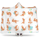 Cute Kangaroo Pattern Hooded Blanket