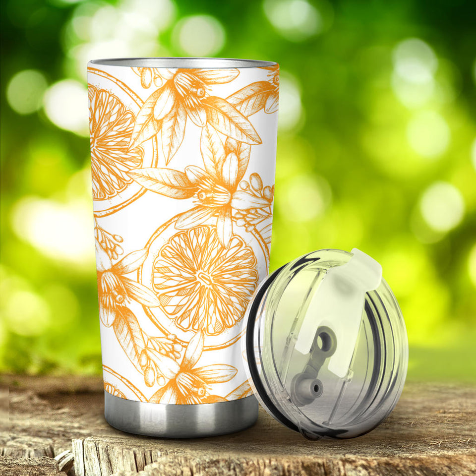 Hand Drawn Orange Fruit Pattern Tumbler