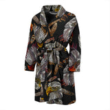 Eagle Pattern Print Design 05 Men's Bathrobe