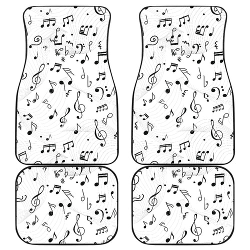 Music Notes Pattern Print Design 04 Front and Back Car Mats