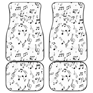 Music Notes Pattern Print Design 04 Front and Back Car Mats