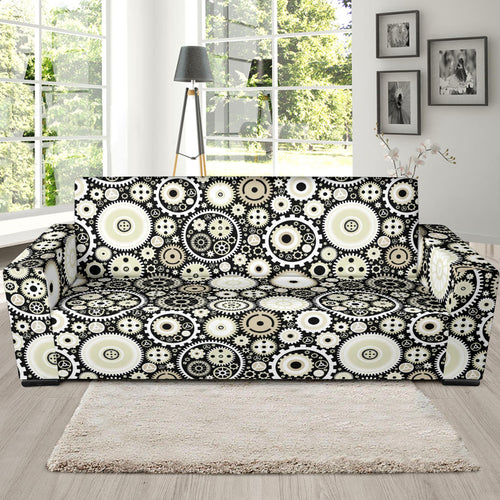 Gear Pattern Print Design 02 Sofa Slipcover