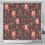 Fox Leaves Mushroom Pattern Shower Curtain Fulfilled In US