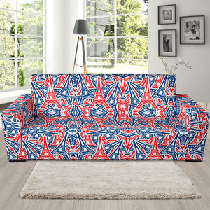 Eiffel Tower Pattern Print Design 02 Sofa Slipcover