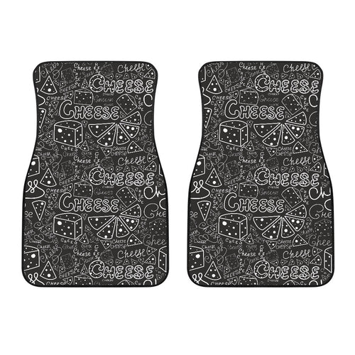 Handwritten Cheese Pattern Front Car Mats