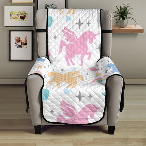 colorful unicorn rainbow heart pattern Chair Cover Protector