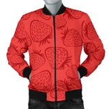 Strawberry Pattern Red Background Men'S Bomber Jacket