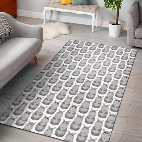 Hippopotamus Pattern Print Design 05 Area Rug