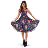 Beautiful Mermaid Fish Jellyfish Algae Other Marine World Sleeveless Midi Dress