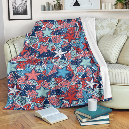Hand Drawn Colorful Starfish Premium Blanket