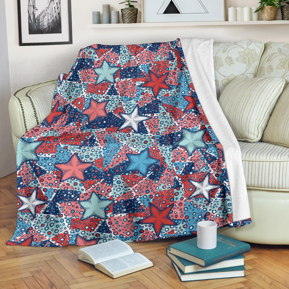 Hand Drawn Colorful Starfish Premium Blanket