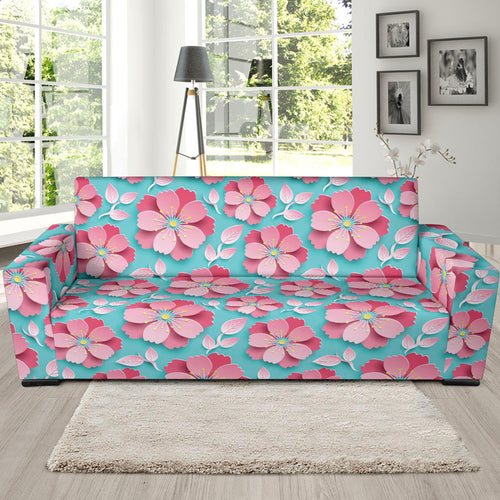 3D Sakura Cherry Blossom Pattern Sofa Slipcover