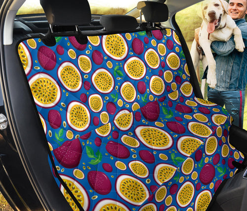 Passion Fruit Blue Background Dog Car Seat Covers