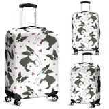 Boston Terrier Dog Hearts Vector Pattern Luggage Covers