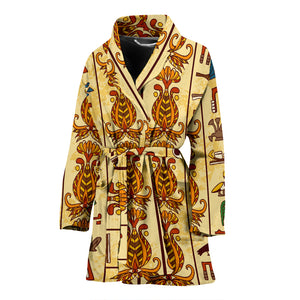 Egypt Hieroglyphics Pattern Print Design 04 Women's Bathrobe