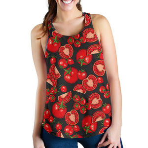 Tomato black background Women Racerback Tank Top