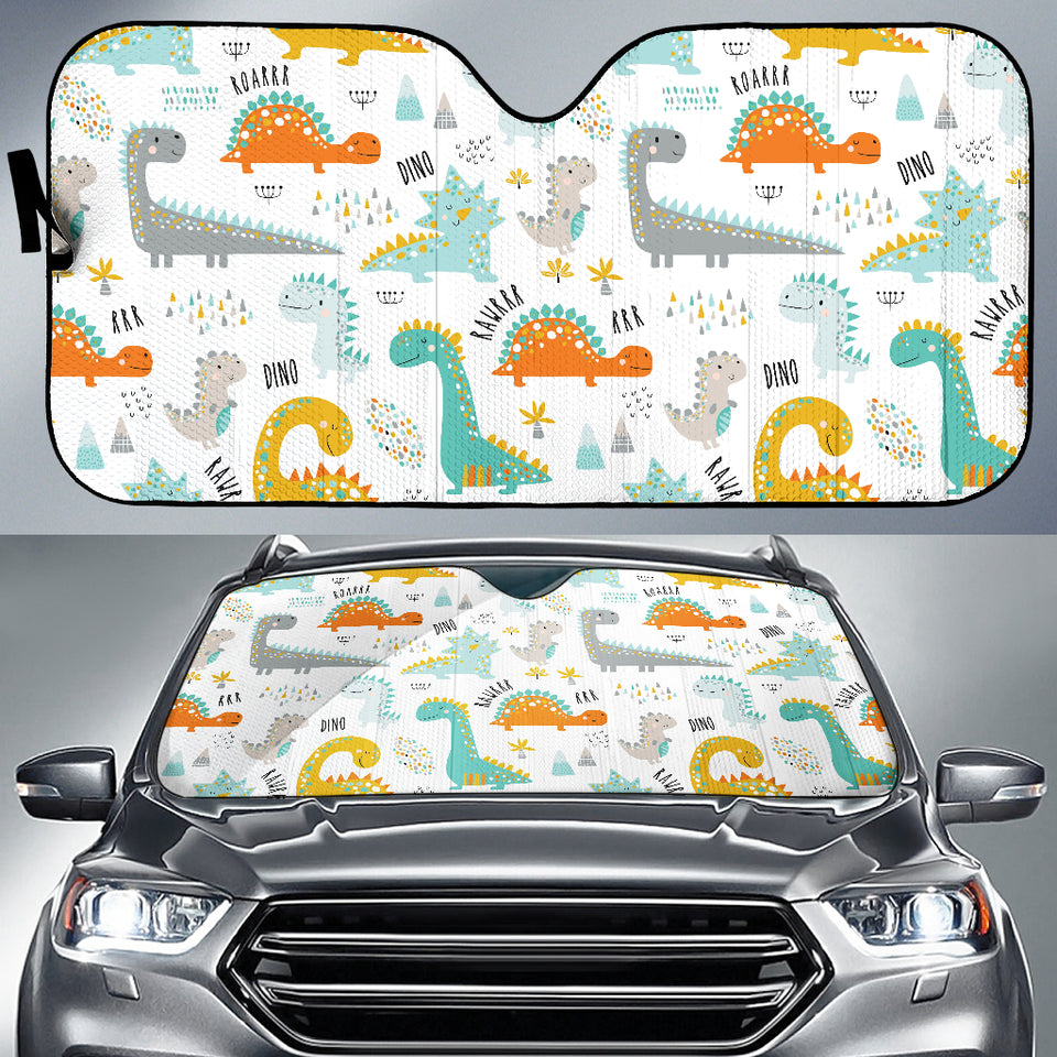 Cute Funny Kids Dinosaurs Pattern Car Sun Shade