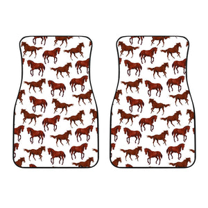 Horses Running Pattern Background Front Car Mats